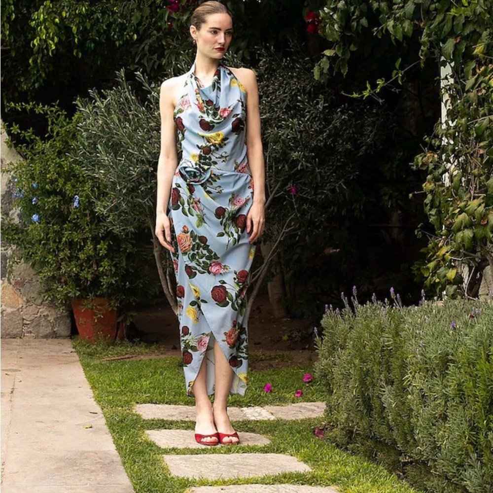Floral Halter Neck Dress